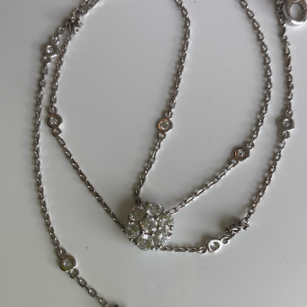 Diamond by the yard with Diamond Cluster Pendant